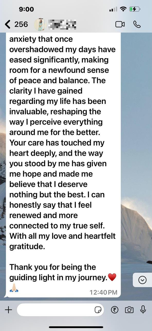 Student testimonial message