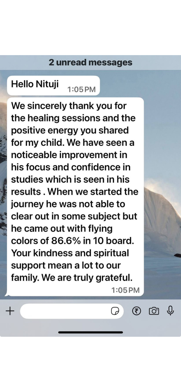 Student testimonial message