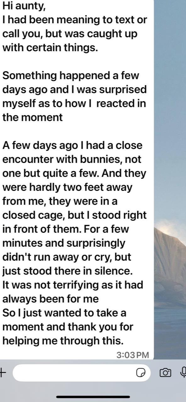 Student testimonial message