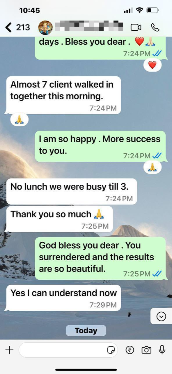 Student testimonial message