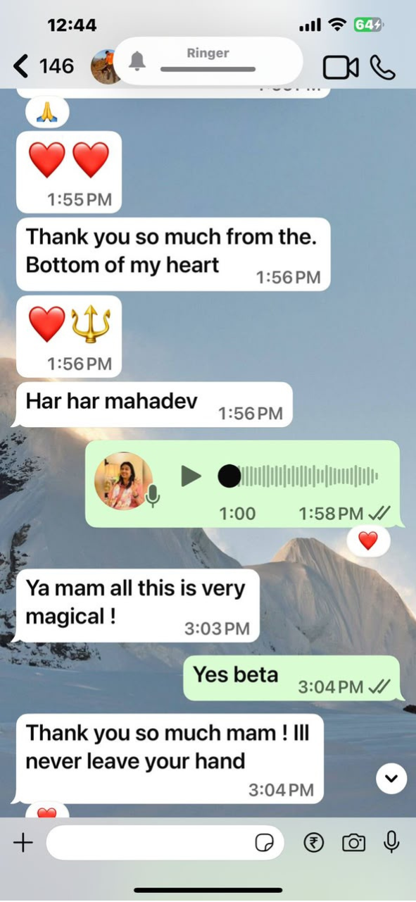 Student testimonial message